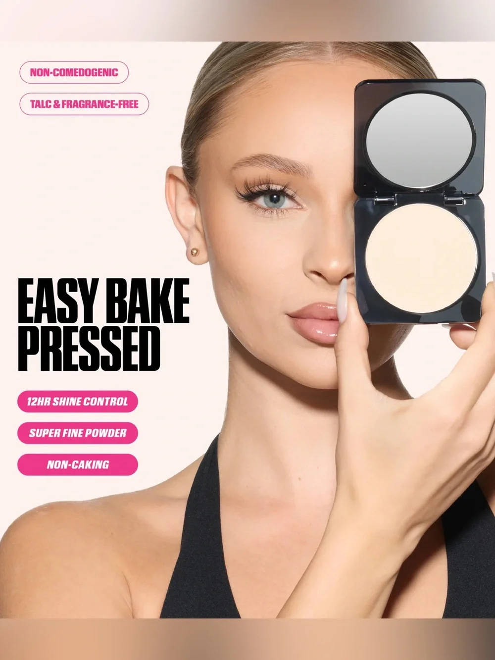 Huda beauty EASY BAKE PRESSED POWDER + puff BRAND NEW
